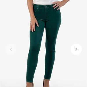Kut From The Kloth Diana Skinny High Rise Corduroy Green Pants